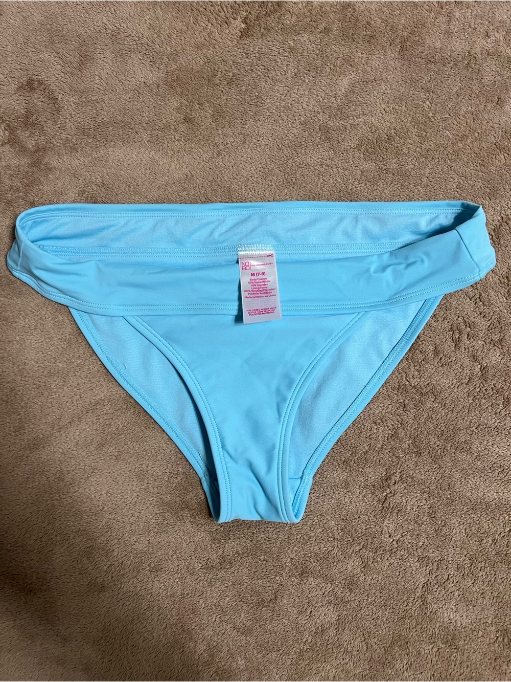 No Boundaries Light Blue Fold-Over Bikini Bottom